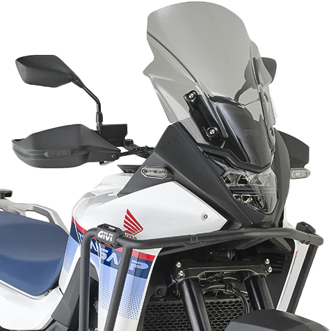 GIVI D1201S smoke motorcycle windshield with tinted smoke finish providing enhanced wind protection and stylish look