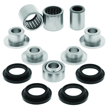 QuadBoss Kawasaki KVF650 Brute Force 4x4 lower A-arm repair kit with metal components and bushings for ATV suspension repair