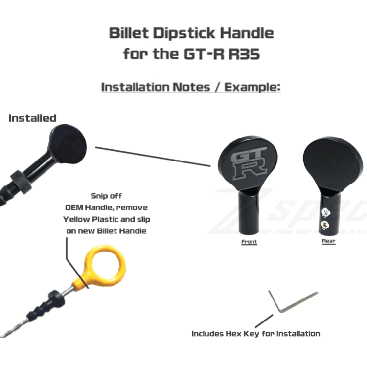 ZSPEC Dipstick Handle fits Nissan GT-R R35, Billet w/ Hex Key - Howling Moto