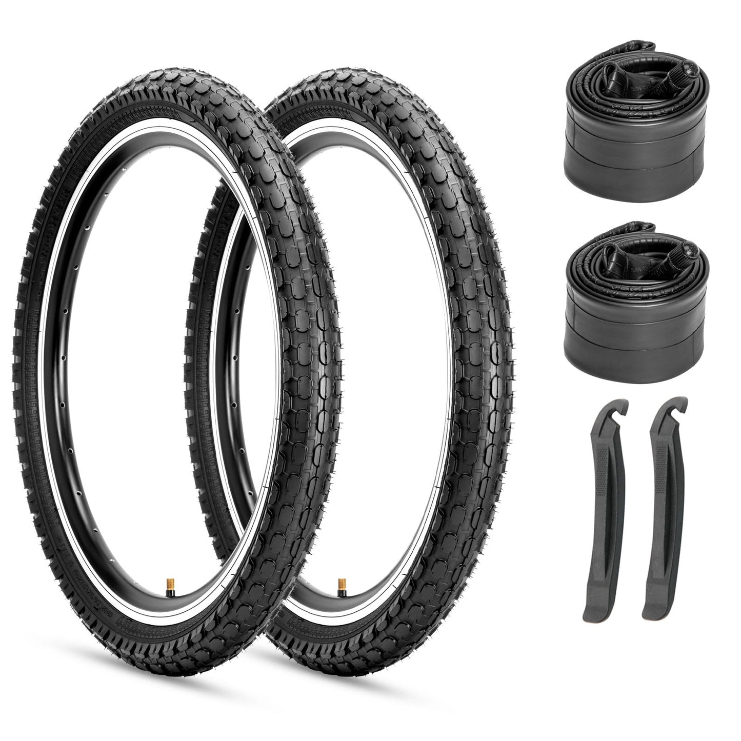 Hycline Dotree black-wall bicycle tire in 16×2.125 or 20×2.125 size, showing the tread and sidewall of the tire.