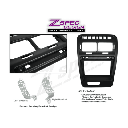ZSPEC LHD Double-Din Radio Bezel w/Brackets for '90-99 Nissan Z32 300zx - Howling Moto