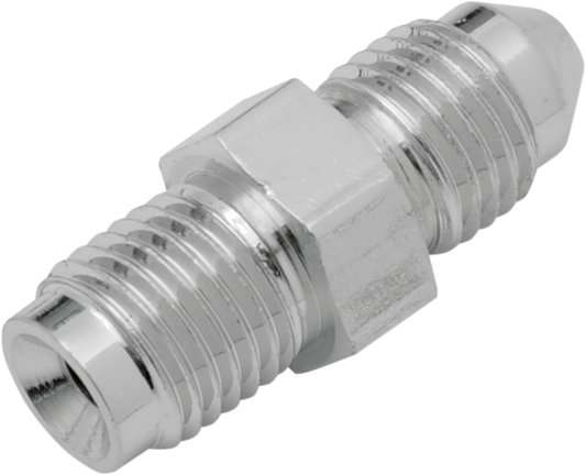 Drag Specialties #3 male fitting, 3/8 inch inverted flare straight fitting for motorcycle brake or fuel lines.