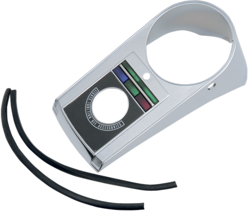 Chrome dash and speedometer housing for motorcycles by Drag Specialties, part #74361, with a sleek, polished finish.