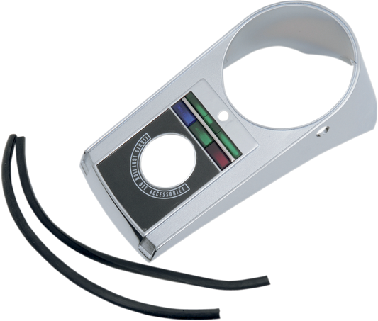 Chrome dash and speedometer housing for motorcycles by Drag Specialties, part #74361, with a sleek, polished finish.