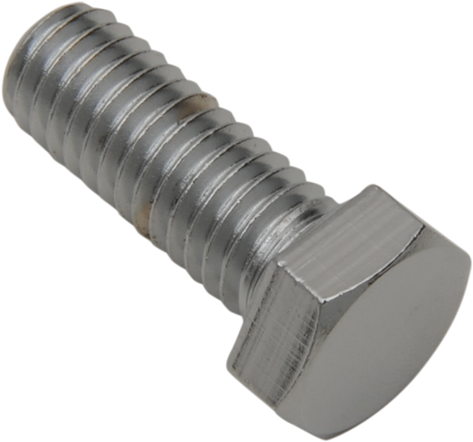 Chrome hex-head bolts from Drag Specialties, 3/8"-16 x 1" size, showing shiny, durable metal with hexagonal head and threaded shaft.