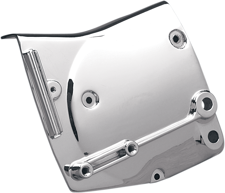Chrome sprocket cover for 1982-1990 Harley-Davidson XL models by Drag Specialties, durable metal with a polished finish.