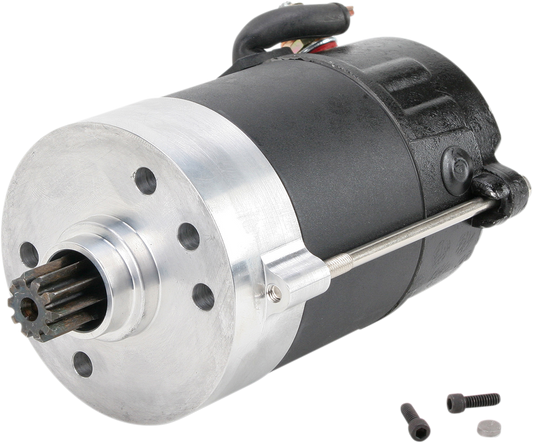 Black Harley Davidson Big Twin engine starter by Drag Specialties for models from 1967 to 1980, part number 80-1007.