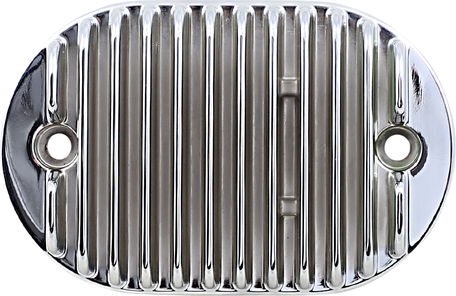Chrome voltage regulator for Softail motorcycle by Drag Specialties, featuring durable metal construction and chrome finish.