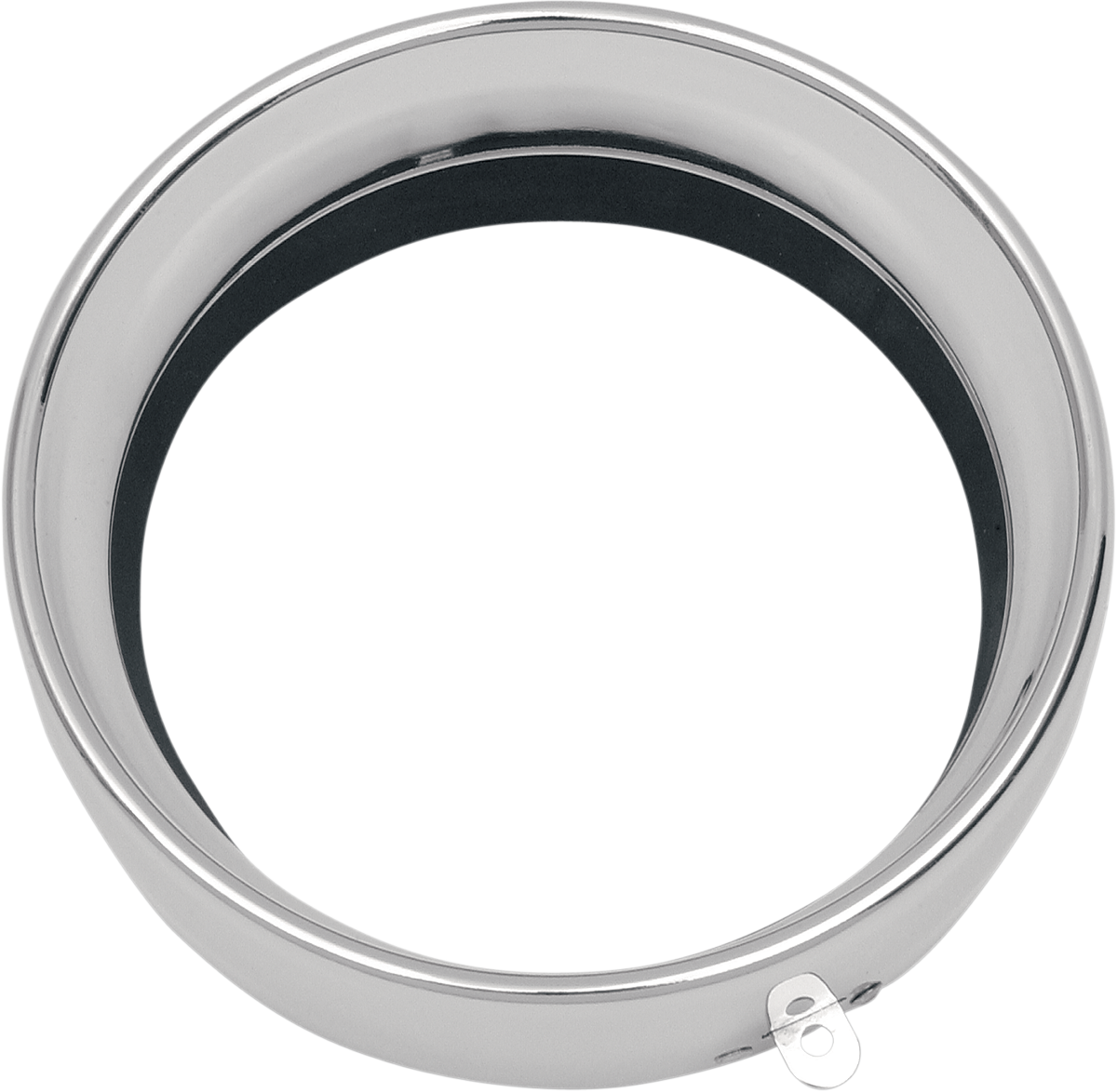 Chrome 2-inch extended headlight trim ring for 5-3/4 inch headlights by Drag Specialties, part #160341-BXLB1.
