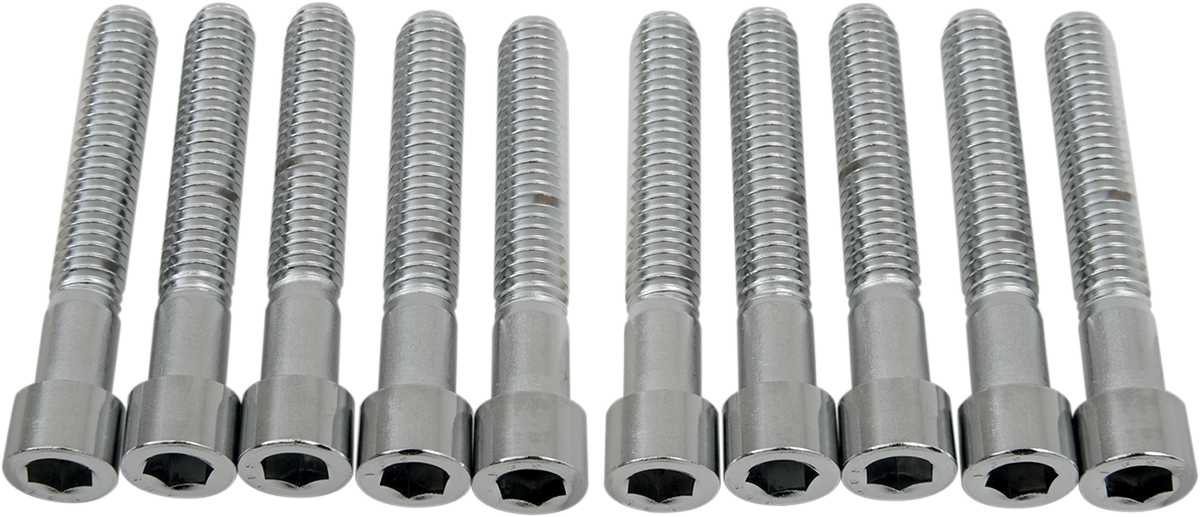 Pack of 10 Drag Specialties MPB221S coarse-thread socket head bolts, 5/16-18 x 2 inches for motorcycle repair and assembly.