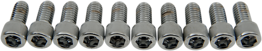 Drag Specialties MPB237 coarse-thread socket-head bolts with knurled heads, 3/8-16 x 3/4 inch, made in the USA.