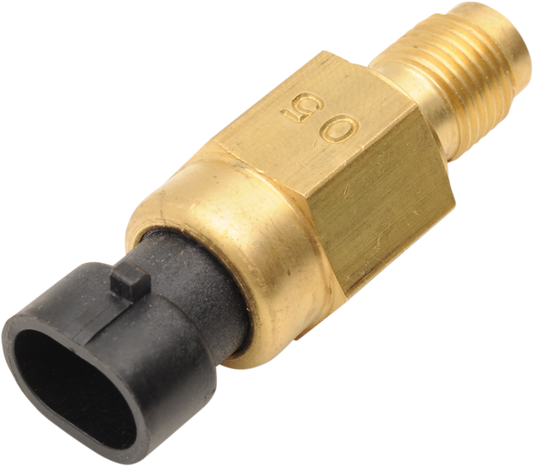 DRAG SPECIALTIES engine temperature sensor for EFI vehicles, showing the sensor’s metal body and wiring connector.