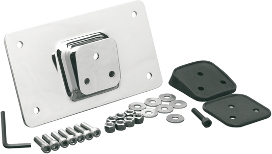 Chrome Fender License Plate Mount for motorcycles by DRAG SPECIALTIES, featuring durable metal construction and sleek chrome finish.