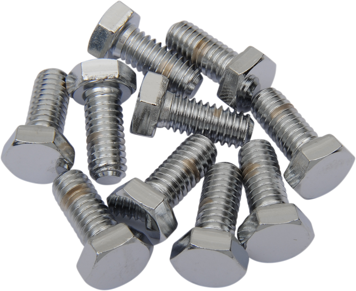 Chrome hex-head bolts from DRAG SPECIALTIES, 5/16" x 3/4" size, ideal for motorcycle replacement or repair projects.