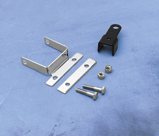 DRAG SPECIALTIES ignition coil relocation bracket for Harley XL bikes, black metal with mounting holes for easy installation.