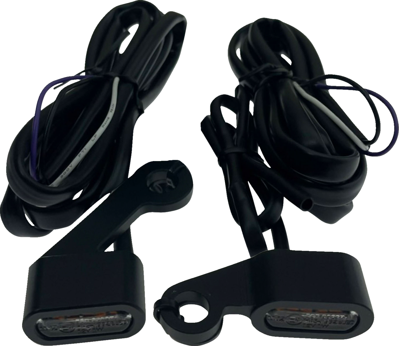 Black Drag Specialties marker lights with smoke lenses for Harley-Davidson XL 2004-2013, shown mounted on the motorcycle.
