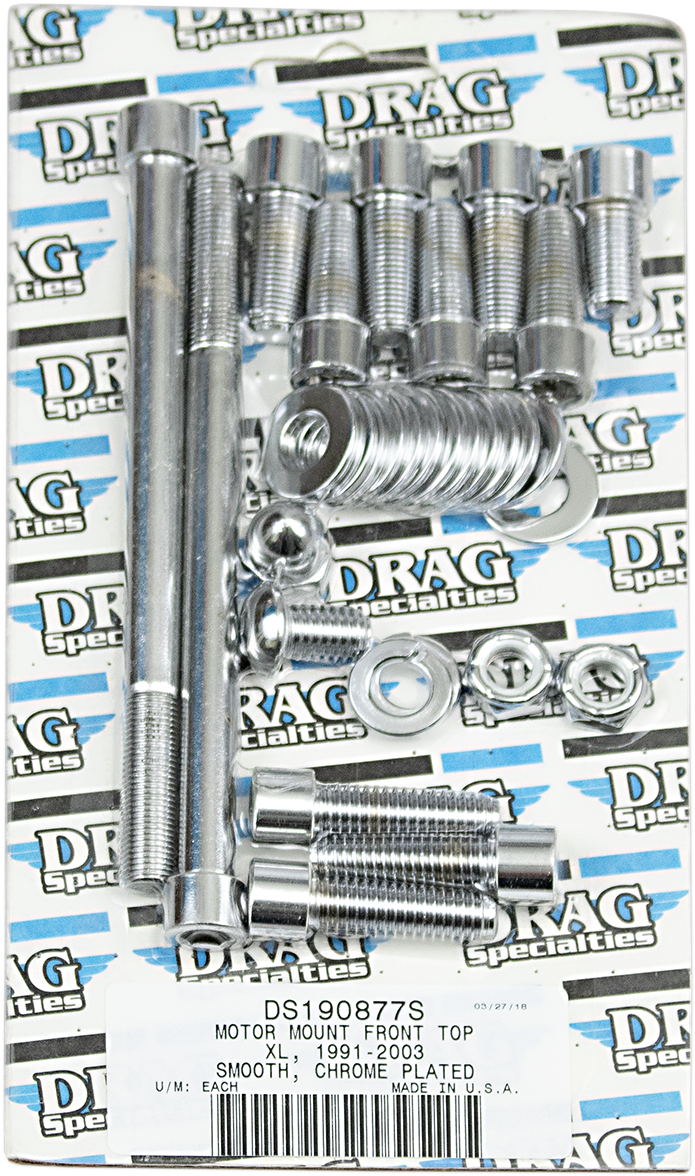 Drag Specialties Motor Mount Bolt Set MK264S for Harley Sportster, includes various bolts and hardware for secure mounting.