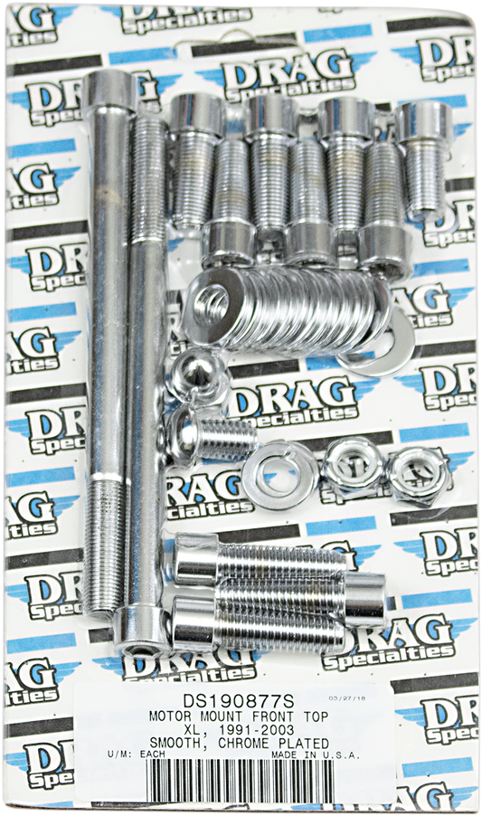 Drag Specialties Motor Mount Bolt Set MK264S for Harley Sportster, includes various bolts and hardware for secure mounting.