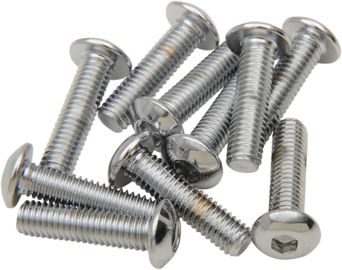 Drag Specialties MPB396 button head replacement bolts, #10-32 x 1 inch, pack of 10, for motorcycle maintenance and repair