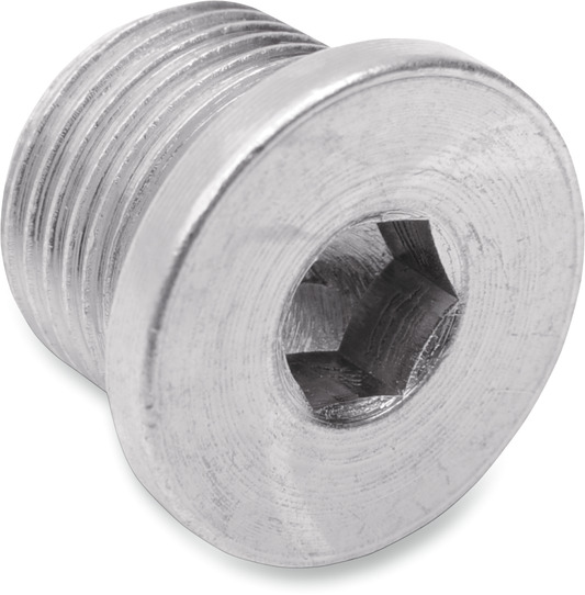 Drag Specialties O2 sensor plug, 12mm x 1.25mm, for motorcycle exhaust systems, designed for easy installation and secure fit.