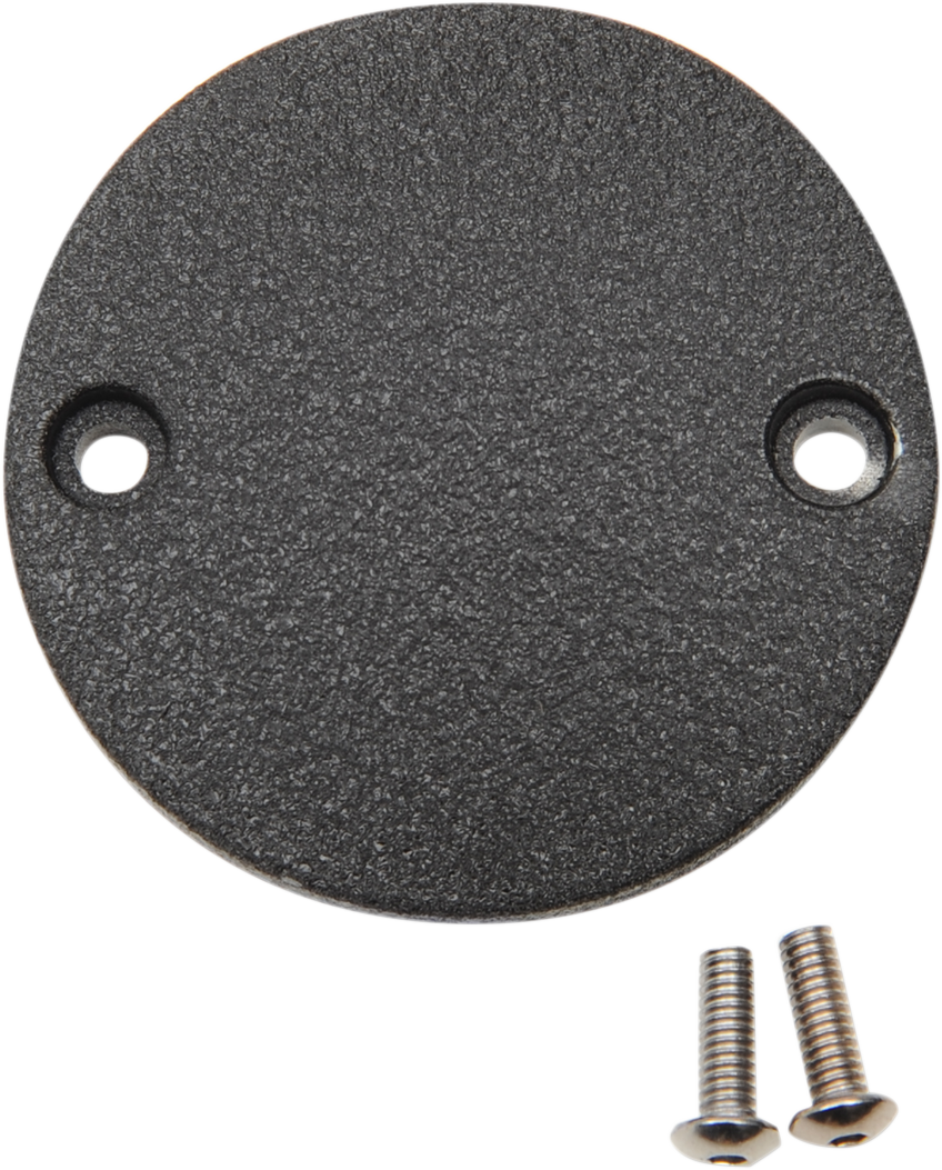 Black wrinkle finish points cover for M8 motorcycles by DRAG SPECIALTIES, model I30-0223WB, designed for engine protection.