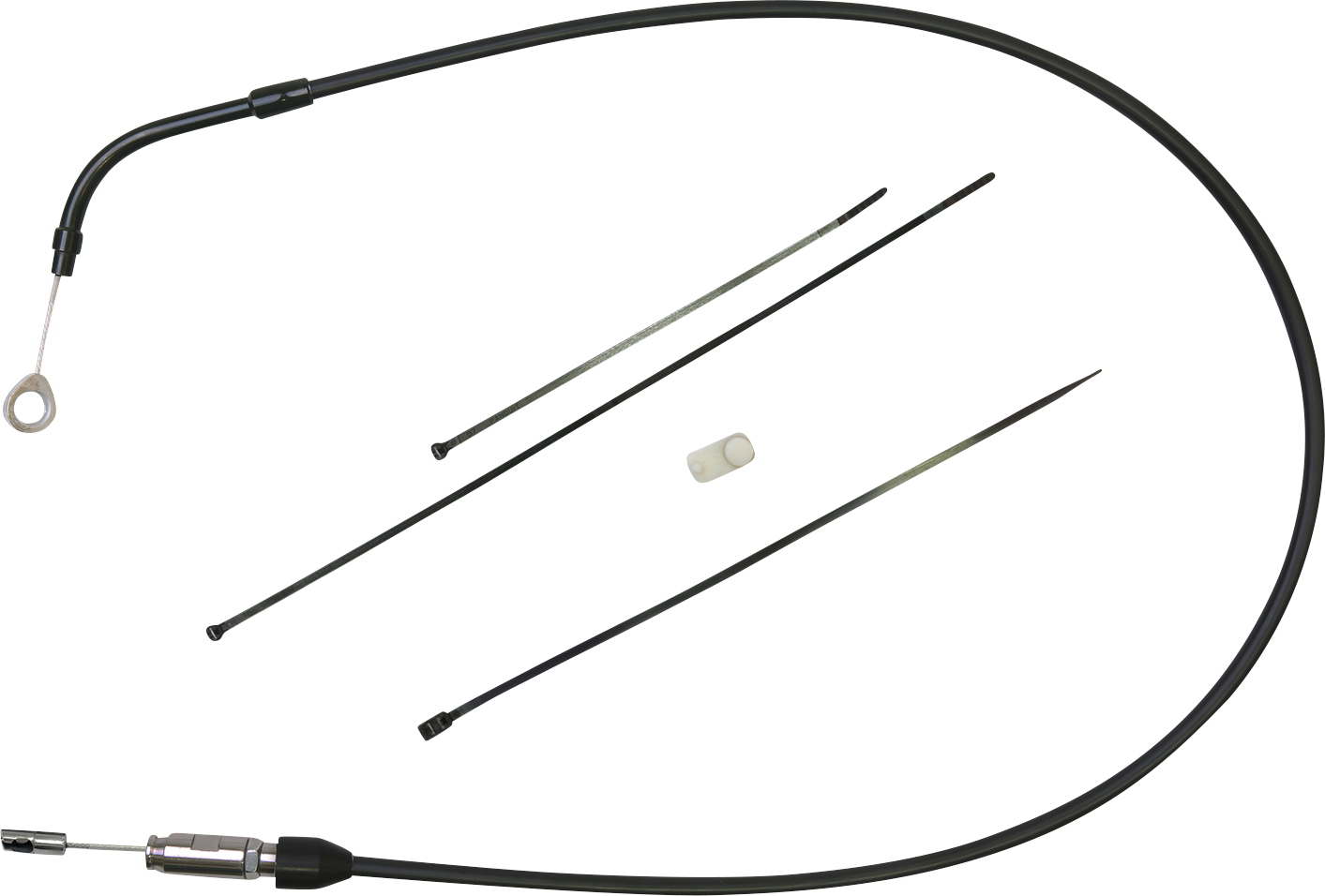 Black 47-inch DRAG SPECIALTIES quick connect clutch cable upper bent tube for motorcycle clutch systems.