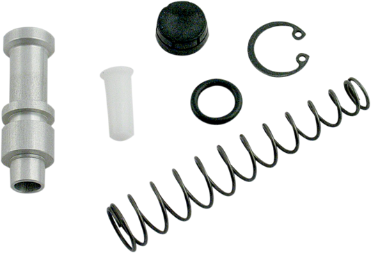 Drag Specialties rear master cylinder repair kit for Harley-Davidson, showing brake components and parts in the kit.