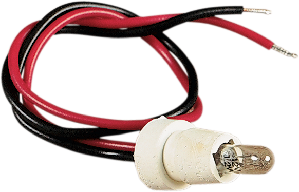 DRAG SPECIALTIES rubber socket and bulb replacement for mini speedometers and tachometers, model 21-6800-BC101.