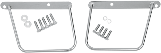 DRAG SPECIALTIES saddlebag support for FX/FL motorcycles 1984-1999, part number 77-0031, shown mounted on bike.