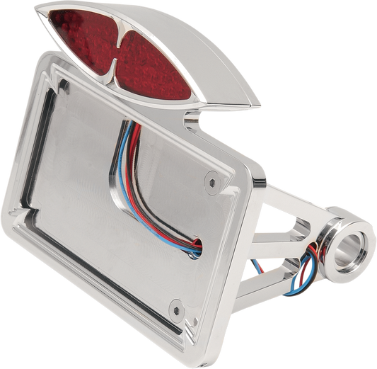 DRAG SPECIALTIES flat horizontal taillight and license plate mount for motorcycles, durable metal construction with mounting hardware