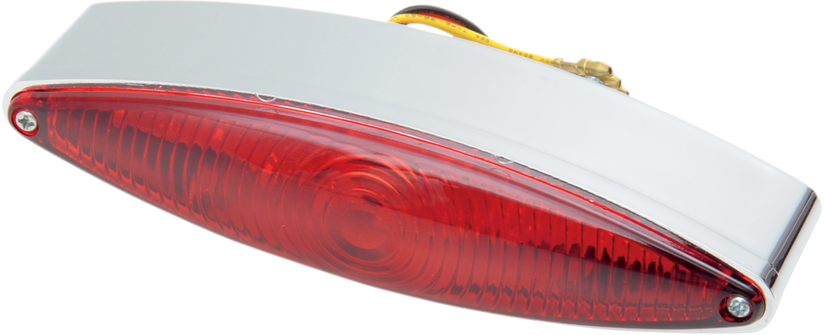 DRAG SPECIALTIES Thin Cateye LED motorcycle taillight with clear lens and black housing, designed for motorcycle safety visibility