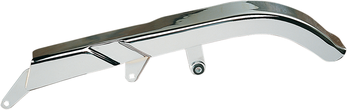 Chrome upper belt guard for Harley FXST/FLST 1986-1992, 1994 by Drag Specialties, showing the shiny protective cover for the motorcycle belt