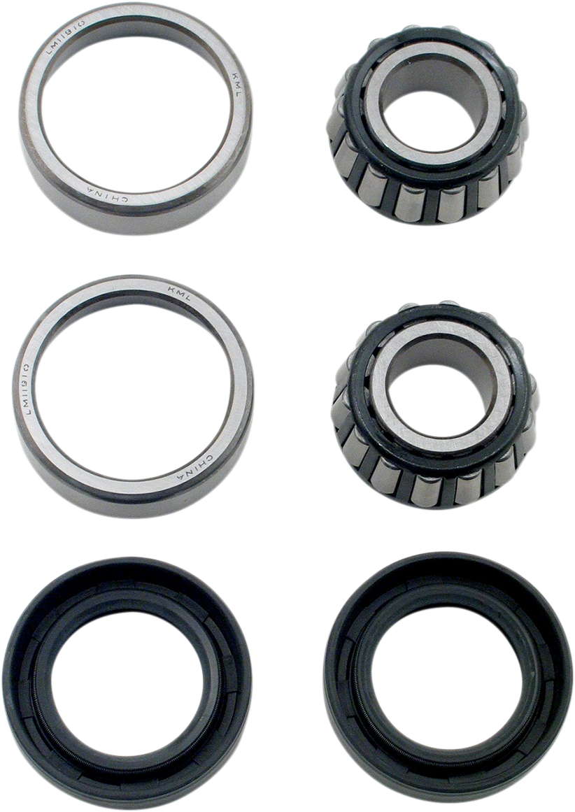 DRAG SPECIALTIES wheel bearing and seal kit for front and rear motorcycle wheels, part 25-1002, includes bearings and seals.