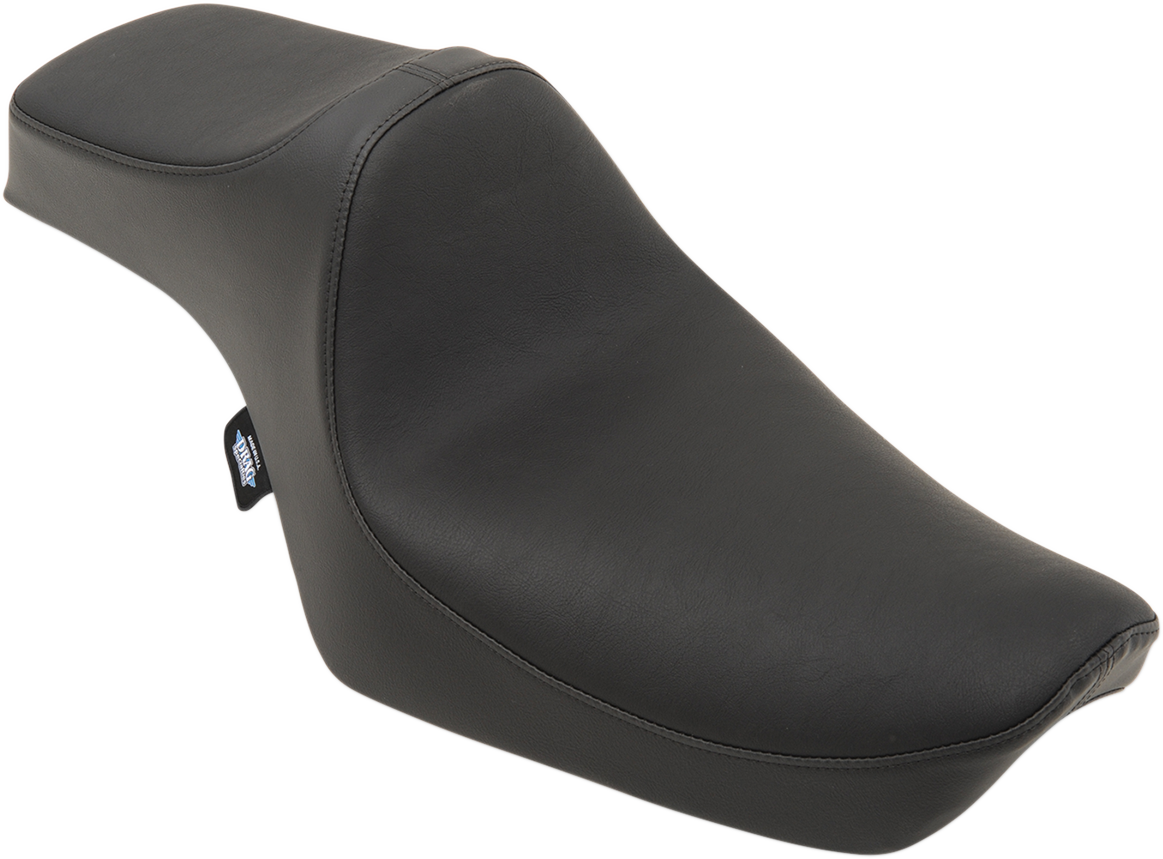Drag Specialties Predator III seat for XL motorcycles, smooth black motorcycle seat with sleek design and comfortable padding.