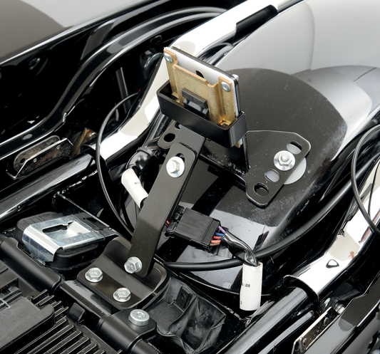 Drag Specialties Seats backrest mount for FL motorcycle models, designed for easy installation and enhanced rider comfort.
