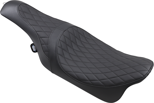 DRAG SPECIALTIES SEATS Caballero seat with solar reflective leather and diamond stitch for Harley Davidson FL models 2008-2023