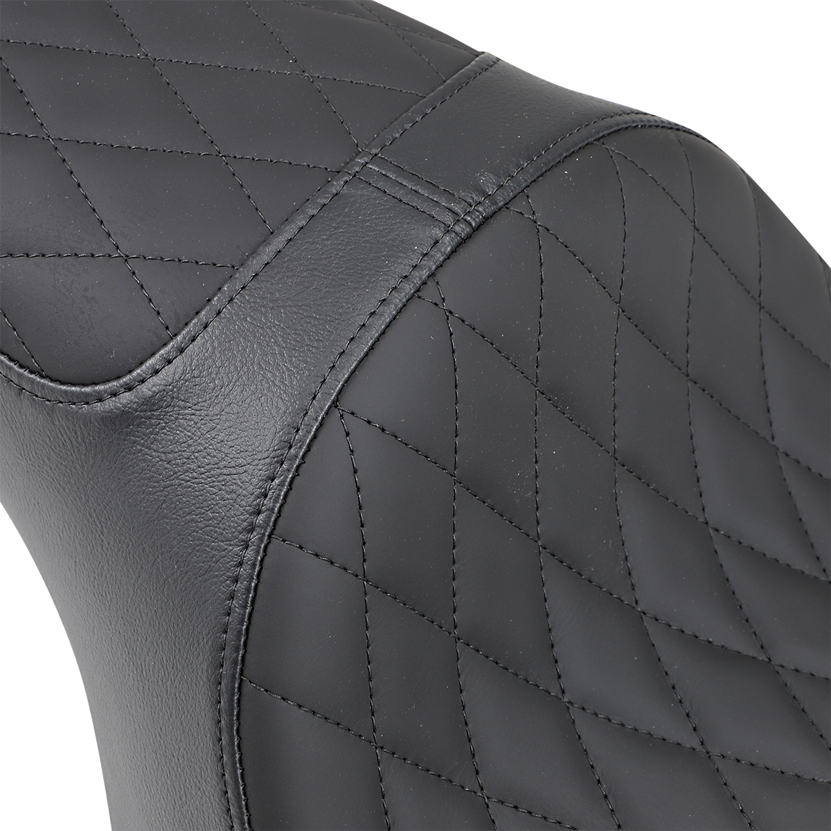 Drag Specialties Caballero Seat with solar reflective leather for Harley XL from 2004 to 2022, featuring black leather and ergonomic design.