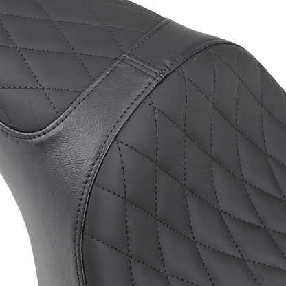 Drag Specialties Caballero Seat with solar reflective leather for Harley XL from 2004 to 2022, featuring black leather and ergonomic design.
