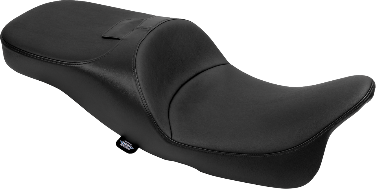 Drag Specialties extended reach Freedom seat for FLT/FLH motorcycles, vinyl smooth finish, 2009-2025, part number 4696A.