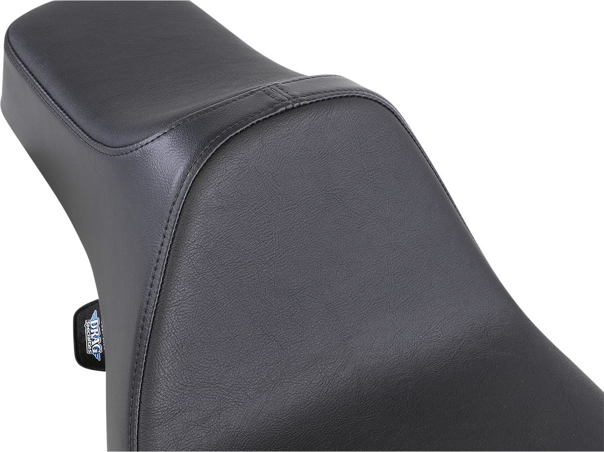 Black Drag Specialties Predator III extended reach seat for Harley FL models 1999-2007, smooth finish, comfortable riding position