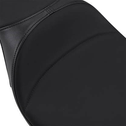 Drag Specialties Seats Extended Reach Predator Seat for Harley FL 2008-2024, showing the comfortable, elongated motorcycle seat design.