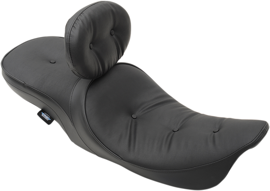 DRAG SPECIALTIES SEATS EZ Glide II large vinyl backrest with pillow for motorcycle comfort and support.