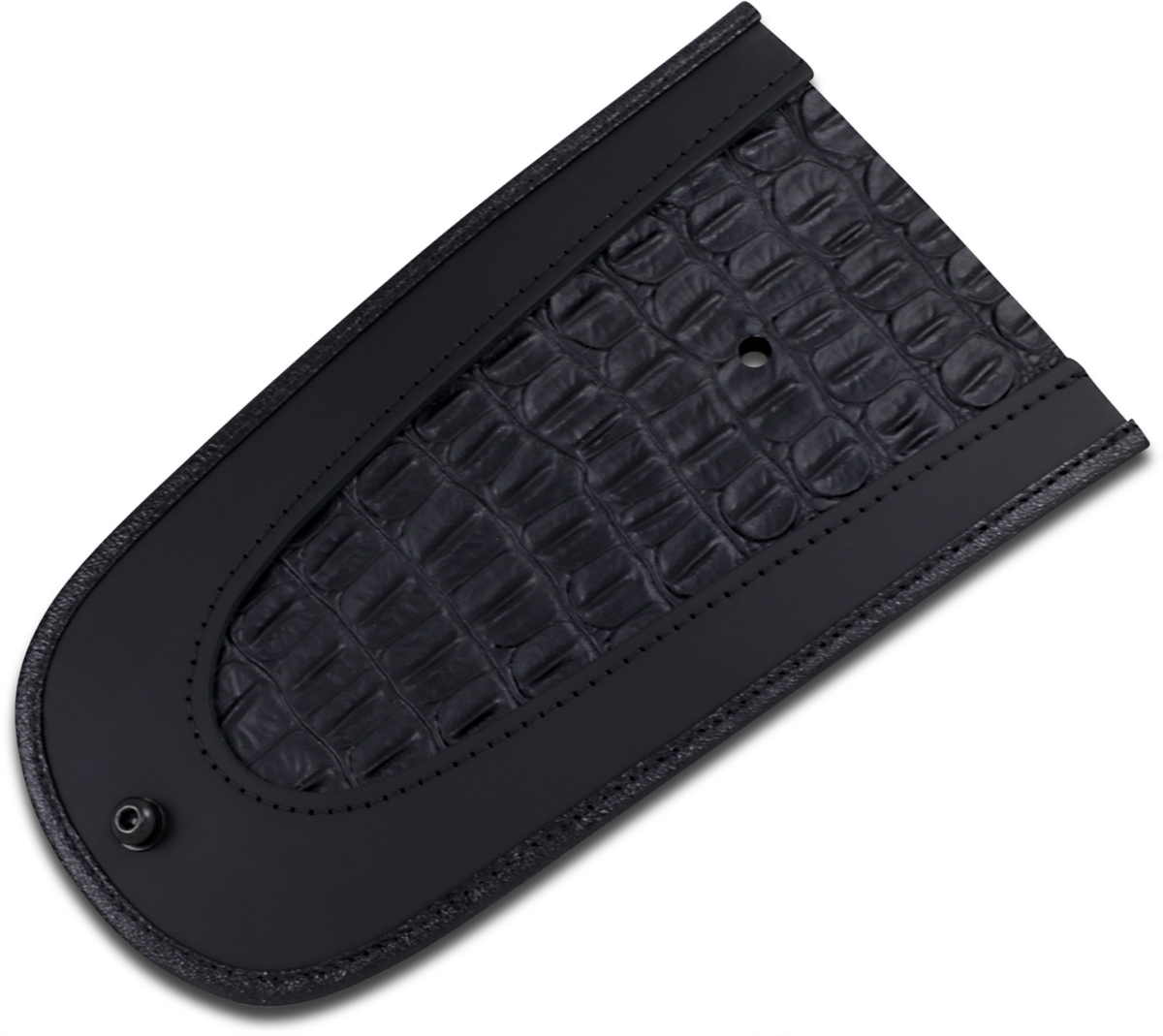 Drag Specialties Seats Fender Skin with embossed faux gator leather center, designed for custom motorcycle seating.