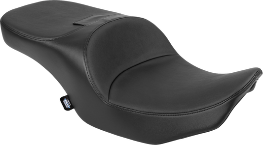 DRAG SPECIALTIES SEATS forward position freedom seat for FLH/FLT motorcycles, vinyl with smooth finish, part #4715A.