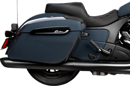 Drag Specialties Freedom Seat for Challenger 2020-25 and Chieftain 2025, vinyl with double diamond silver stitch, motorcycle seat.