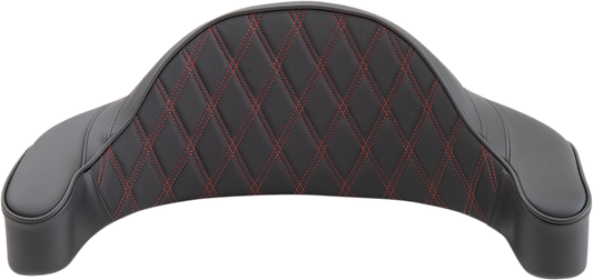 Drag Specialties King-Pak Pad seat for Harley-Davidson Road King 1994-2013 with double diamond red thread design.