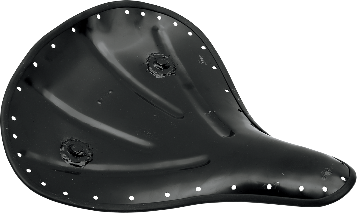 Large spring solo seat pan for motorcycles by Drag Specialties Seats, featuring a durable, contoured design for rider comfort.