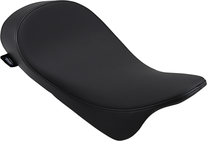Drag Specialties low solo seat for Harley FL 2008-2023 with solar leather finish, shown from side angle.