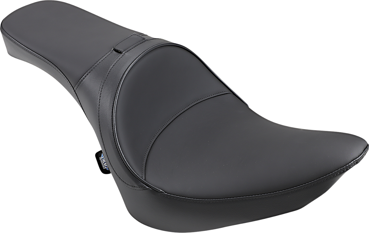 Drag Specialties Seats one-piece smooth seat for FLST/FXST 1984-1999 with optional driver backrest on motorcycle.