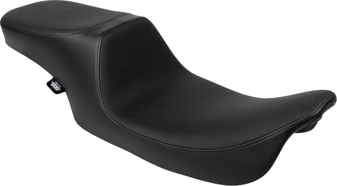 Drag Specialties Predator 2-up seat for Harley FL models 1997-2007, smooth vinyl, motorcycle seat with ergonomic design.